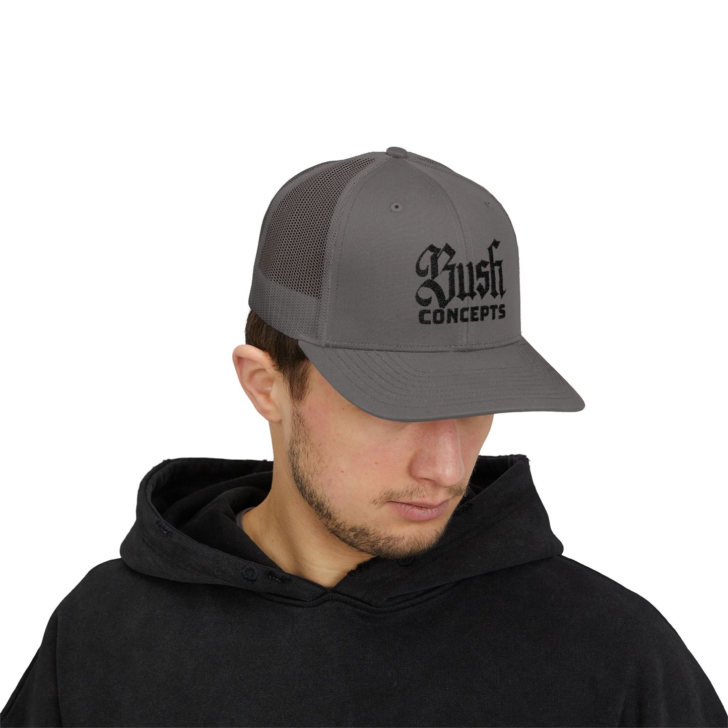 LOGO Black Snapback Trucker Hat